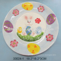 Personalized ceramic easter egg plates in round shape